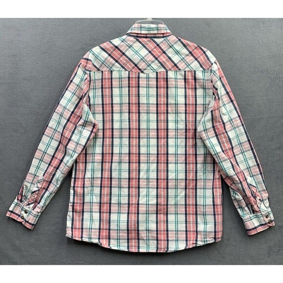 US Expedition Mens Button Up Shirt Pearl Snap Pink Check Western Cowboy  XL - Picture 3 of 13